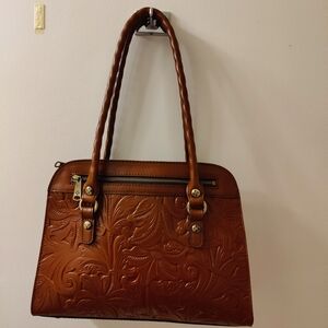 Patricia Nash Calvi Leather Satchel with Crossbody Strap NWT